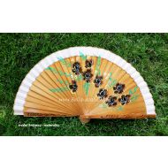 wachlarz hiszpański WIŚNIOWY OGRÓD 19 cm - ostatni raz w ofercie - naturalny - średni brąz - wachlarz74_pelny_1o_str_wisniowy_ogrod_19cm_naturalny-sredni_braz.jpg