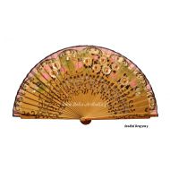wachlarz hiszpański ROSADAS ARCADAS 23 cm - średni brązowy - wachlarz996_azur_2str_dalia_flowers_23cm_sredni_braz.jpg