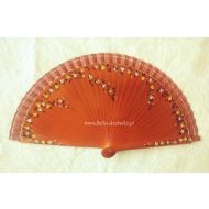 wachlarz hiszpański DROBNE KWIATKI1 21 cm - NOWOŚĆ - koniakowy - y_wachlarz3838_pelny_recznie_malowane_drobne_kwiatki1_21cm_kolor_koniak1.jpg